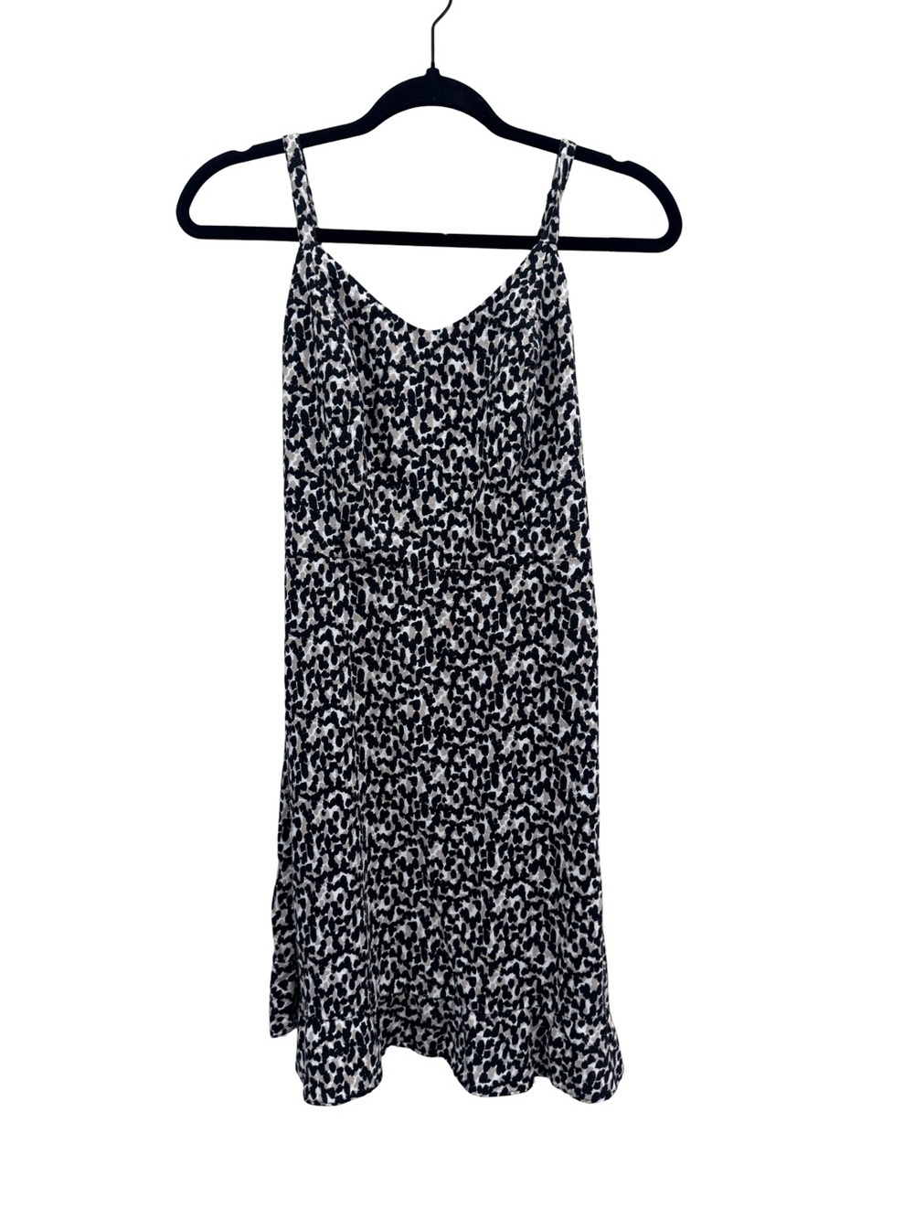 Old Navy Black & White Printed Spaghetti Strap Slip Dress